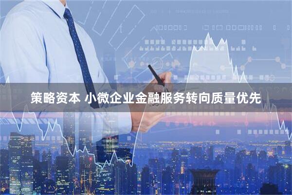 策略资本 小微企业金融服务转向质量优先